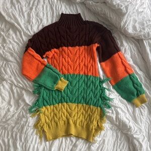 Colorful Women's Sweater Dress